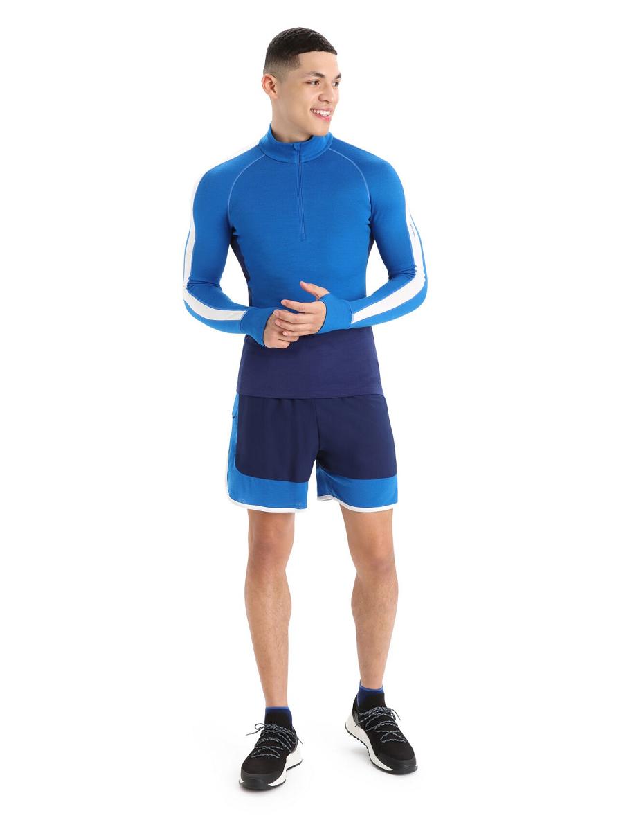 Icebreaker 260 ZoneKnit™ Merino Long Sleeve Half Zip Miesten Base Layers Kuninkaallinen Sininen Laivastonsininen | FI 1324KORI